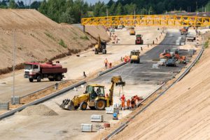 Construction site of a new highway