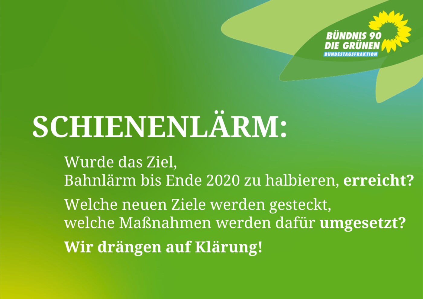 Grüne Initiativen für Lärmschutz an der Schiene