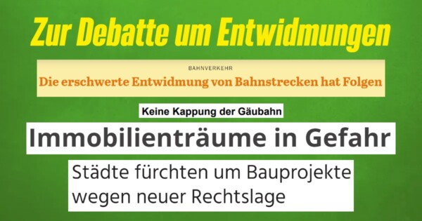 Entwidmungen erschweren – Wohnbebauungen ermöglichen